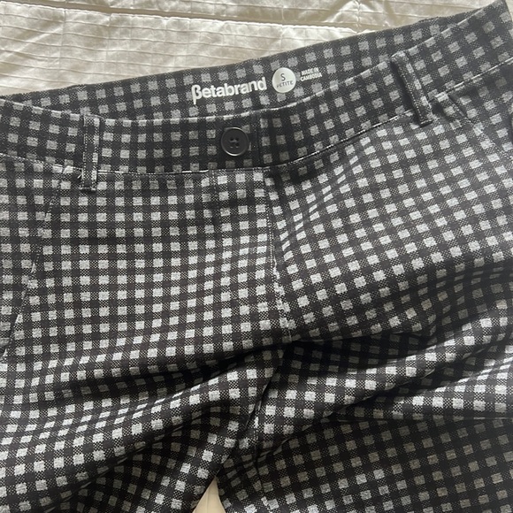 Betabrand Yoga Bootcut Dress Pants Gray & Black Check Print Small Petite - Picture 3 of 6